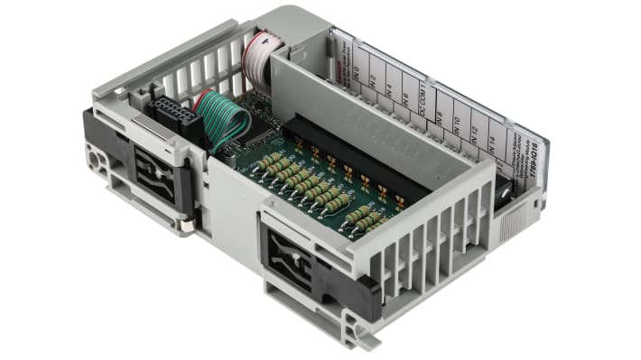 Modulo I/O Allen Bradley 1769-IQ16, 16 ingressi digitali, montaggio su guida DIN, dimensioni 118 x 35 x 87 mm, 24V c.c.