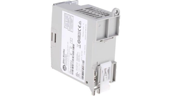 Allen Bradley 1762-IF20F2, modulo I/O analogico per MicroLogix 1200, due ingressi/uscite, montaggio su guida DIN, dimensioni 90x40x87 mm.