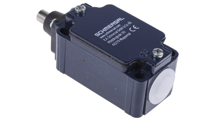 Schmersal EX-ZS 335-02Z-3G/D, interruttore di fine corsa a pistone NC, 230V, custodia metallica, IP67, dimensioni 66,5mm x 40,5mm x 38mm.