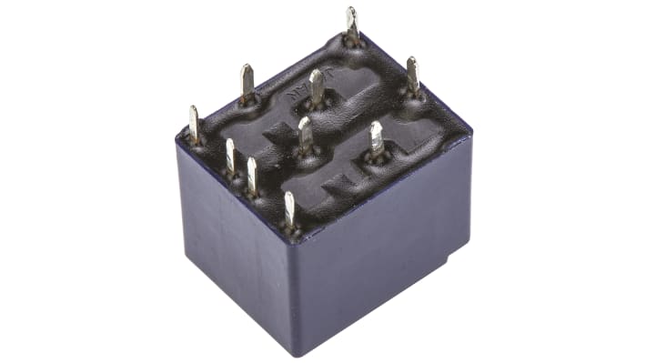 Relè automotive Panasonic DPDT, 12V cc, 30A, montaggio su PCB, dimensioni 17.4x14x13.5 mm, resistenza bobina 144 Ω.