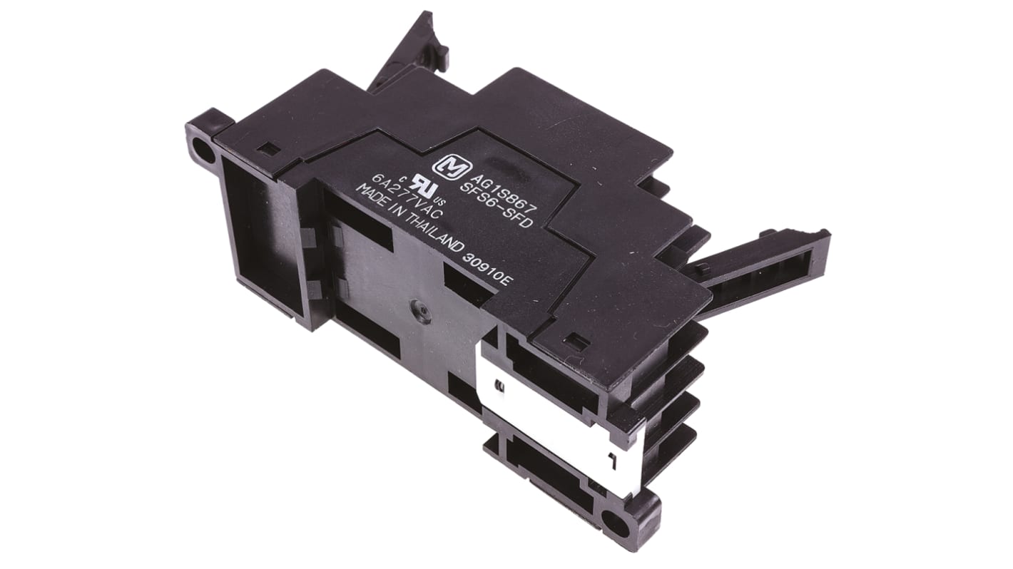 Zoccolo per relè Panasonic SFS6SFD, montaggio su circuito stampato, tensione 250 V, corrente 6 A, profilo sottile.