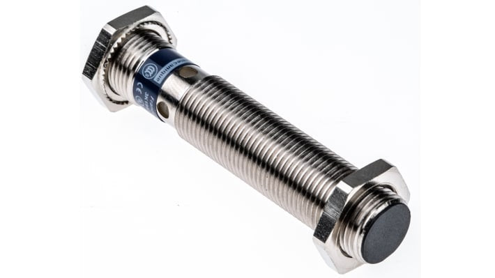 Sensore di prossimità cilindrico PNP Telemecanique Sensors XS512BLPAM12, M12, rilevamento 2 mm, IP69K, alimentazione 12-48 V c.c.