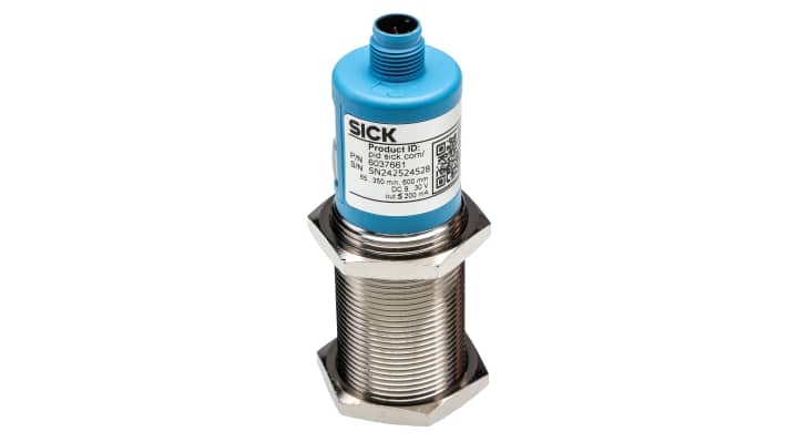 Sensore di prossimità cilindrico Sick UM30-212111, PNP, M30, rilevamento 60-350 mm, IP67, alimentazione 9-30 V c.c.