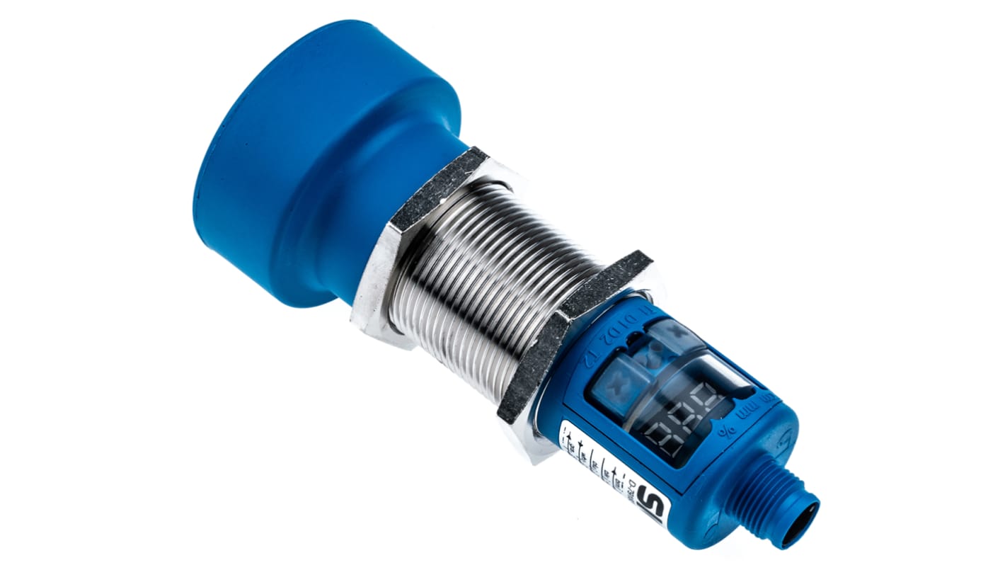 Sensore di prossimità cilindrico Sick UM30-214113, tecnologia a ultrasuoni, gamma di rilevamento 350-3400 mm, IP67.