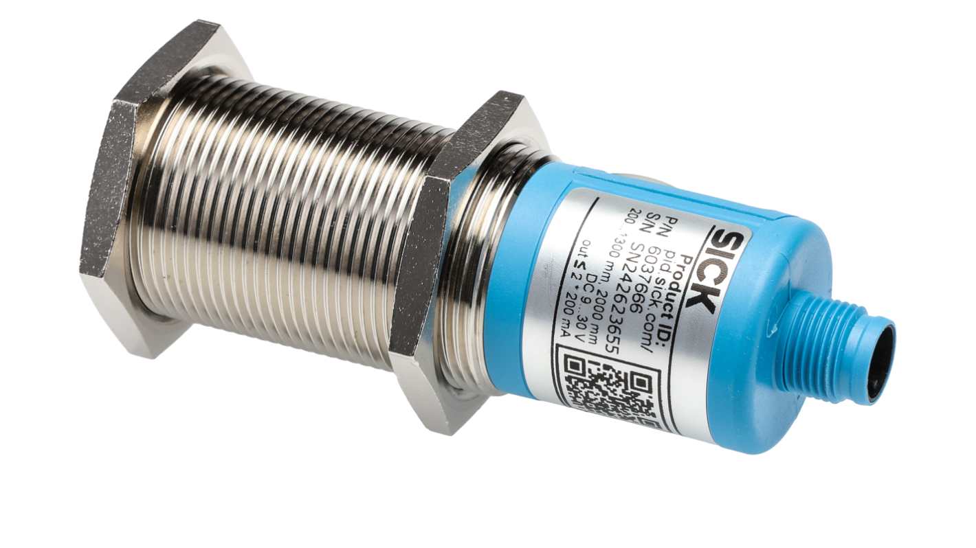 Sensore di prossimità cilindrico Sick UM30-213112, PNP, gamma 200-1300 mm, IP67, alimentazione 9-30 V c.c.