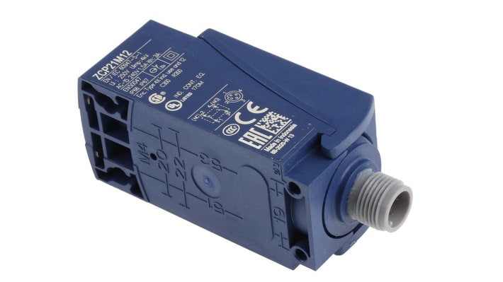 Interruttore di Fine Corsa Telemecanique Sensors ZCP21M12 OsiSwitch XC, 2 Poli, Argento, 240V, 1,5A - Ideale per macchine industriali, contatti placcati argento e protezione cortocircuiti.