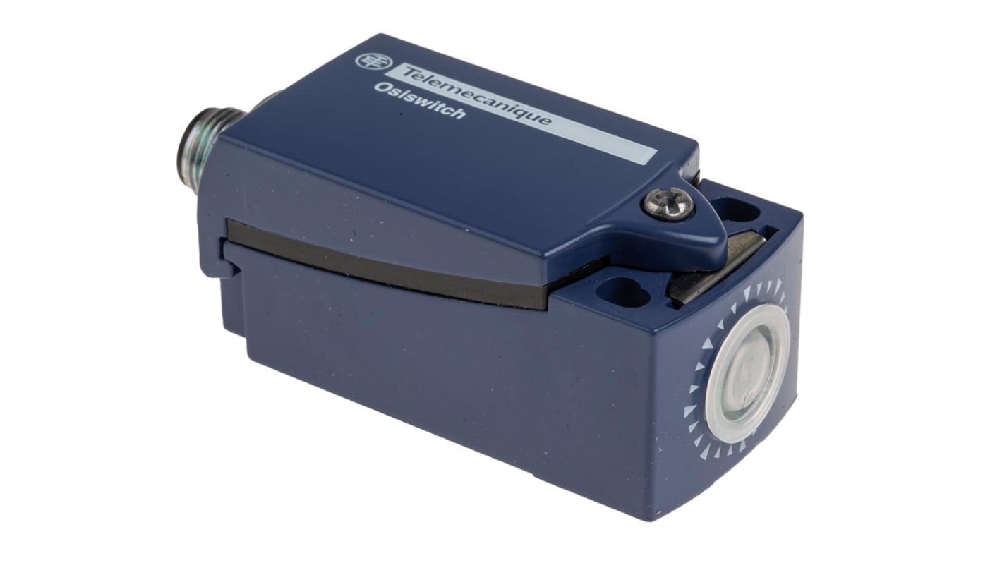 Interruttore di fine corsa Telemecanique Sensors ZCD21M12, configurazione NO/NC, corpo metallico, dimensioni 31x65x30 mm.