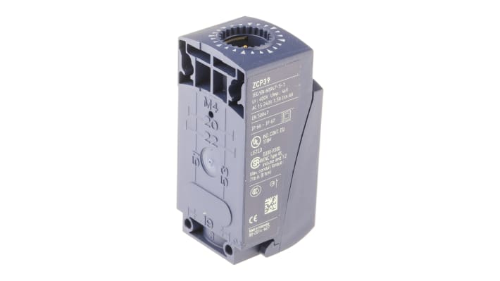 Interruttore di fine corsa Telemecanique Sensors ZCP39, 2NC/1NA, corpo in plastica, dimensioni 65x31x30mm, per applicazioni industriali.