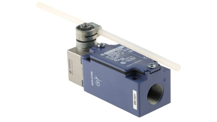 Interruttore di fine corsa Telemecanique Sensors XCKJ10559H29, leva NO/NC, IP66, 240V, 10A, dimensioni 77x40x44mm.