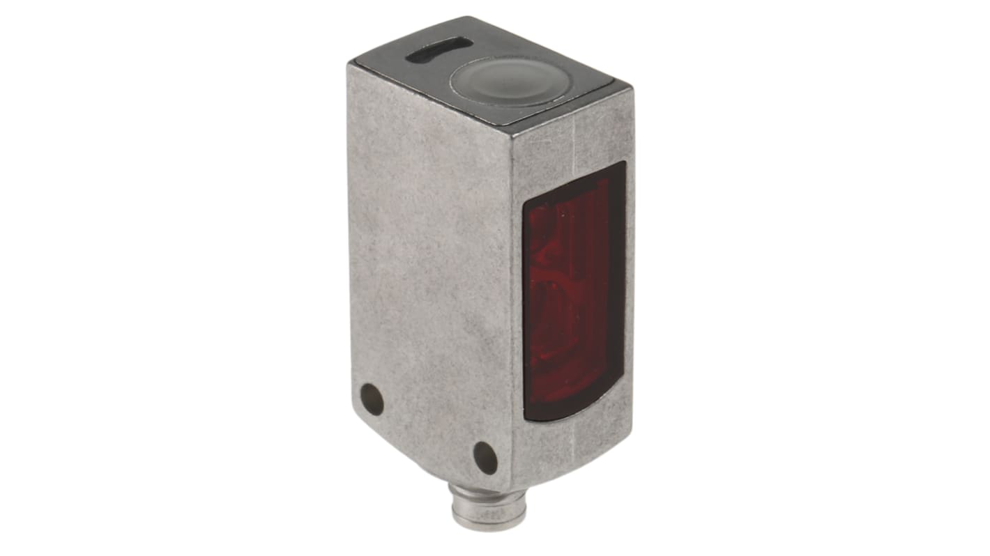 Sensore fotoelettrico rettangolare Sick WTB4S-3P2162V, rilevamento 3-500 mm, uscita PNP, IP68/IP69K, temperatura -30°C/+70°C.