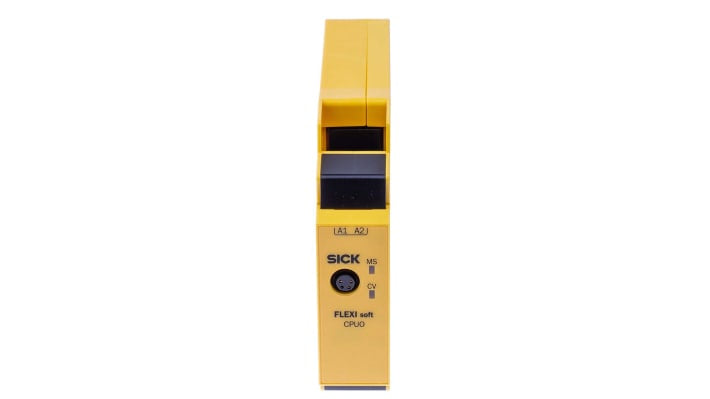 Controller di sicurezza Sick FX3-CPU000000, Flexi Soft, 96 ingressi, 48 uscite, dimensioni 96,5 x 22,5 x 120,8 mm.