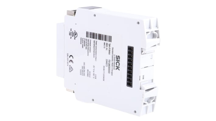 Gateway Flexi Soft Sick FX0-GMOD00000, Modbus TCP, montaggio su guida DIN, dimensioni 96,5 x 22,5 x 120,8 mm.