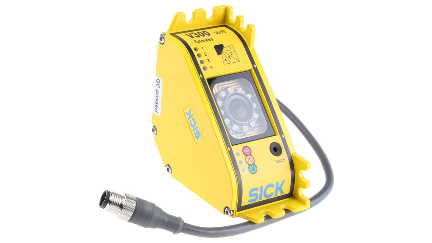 Sick V30W-0101000, autovelox a fascio singolo, raggio 2,12 m, alloggiamento in alluminio, dimensioni 90 x 50 x 90 mm.