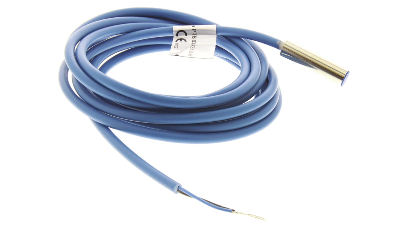 Sensore di prossimità cilindrico NAMUR Baumer IFRM 06X9503, rilevamento 1,5 mm, alimentazione 5-30 V c.c., IP67.