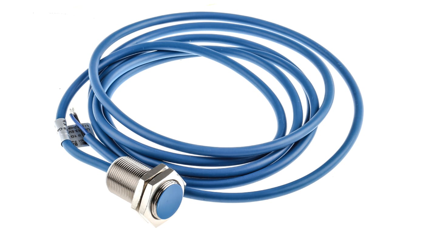 Baumer IFRM 18X9503, sensore di prossimità cilindrico NAMUR M18, rilevamento 5 mm, IP67, alimentazione 10-30 V c.c.