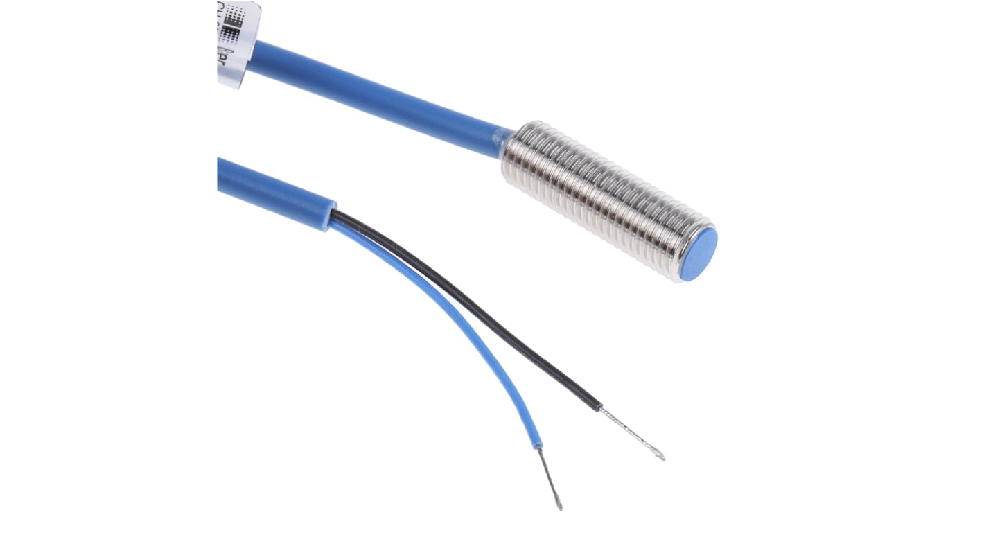 Sensore di prossimità cilindrico NAMUR M8 Baumer IFRM 08X9503, rilevamento 1,5 mm, IP67, acciaio inox, ATEX.