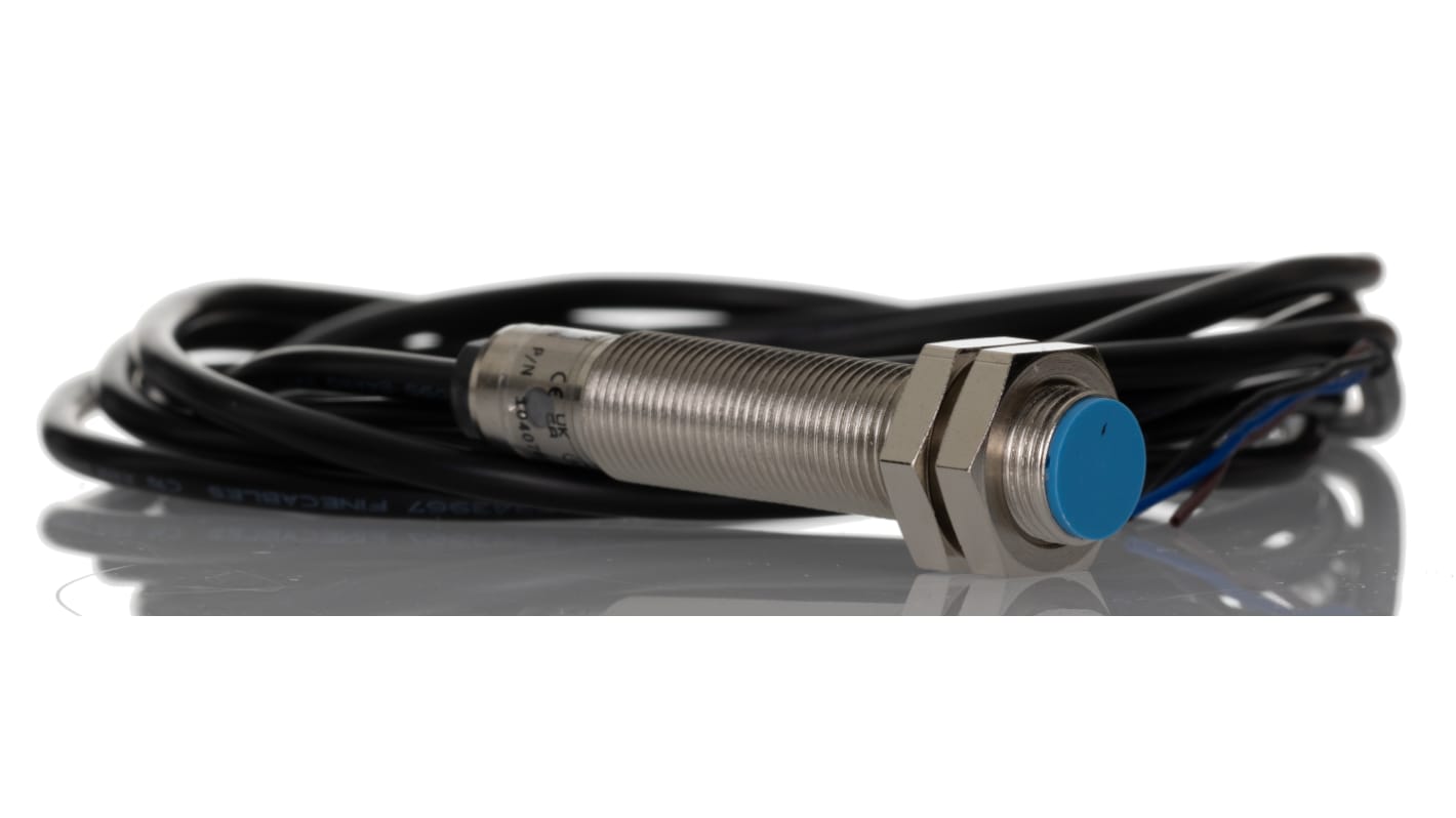 Sensore di prossimità cilindrico Sick IME12-04BPSZW2S, PNP M12, raggio 4 mm, IP67, montaggio a filo, temperatura -25/+75 °C.