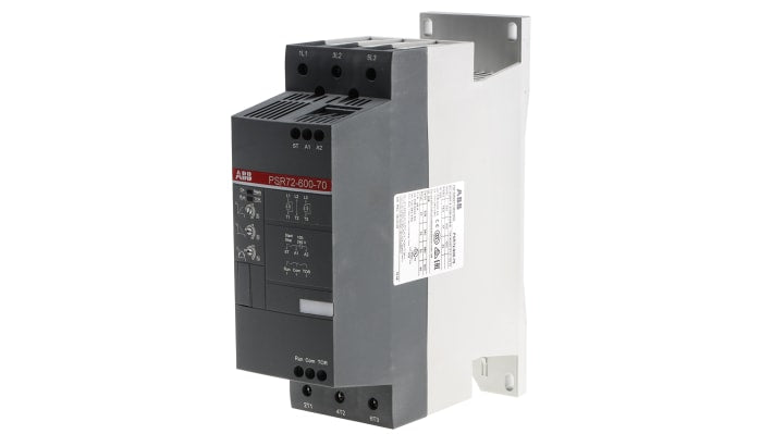 Avviatore soft-start ABB 1SFA896113R7000, 3 fasi, 37 kW, 600 V, dimensioni 180x70x220 mm, grado di protezione IP20.