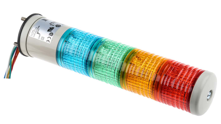 Torretta di segnalazione LED Schneider Electric XVC4B4K, 4 elementi, montaggio superficiale, altezza 205.5 mm, IP54.
