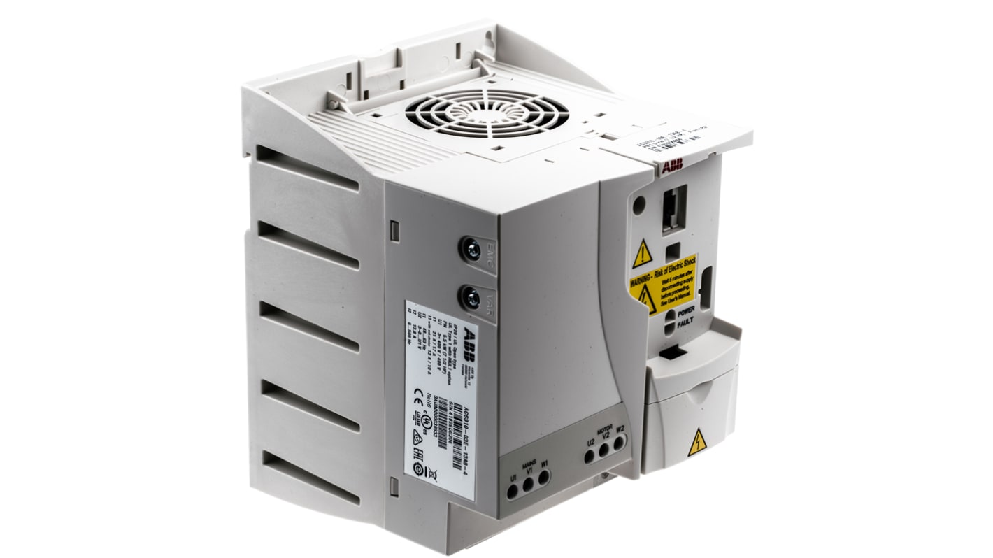 Inverter trifase ABB ACS310-03E-13A8-4, potenza 5,5 kW, tensione 400 V, montaggio modulare, dimensioni 236x169x169 mm.