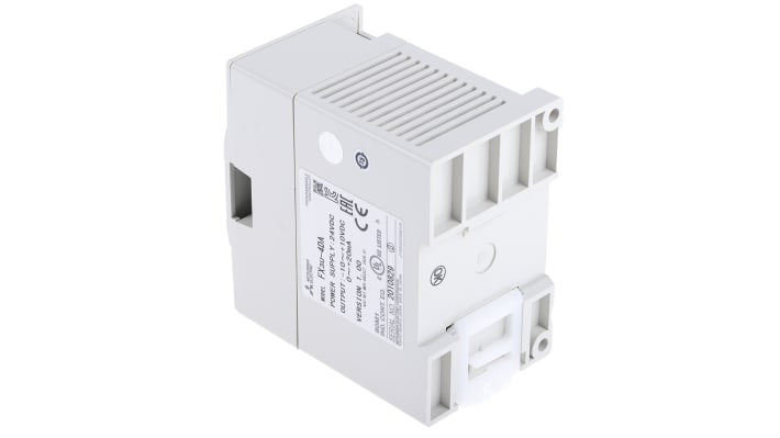 Modulo I/O Mitsubishi Electric FX3U-4DA per PLC MELSEC FX, 4 canali analogici, dimensioni 90 x 55 x 87 mm.