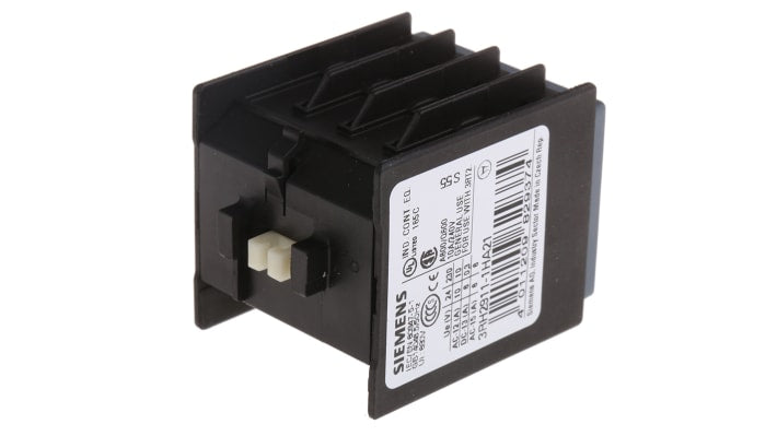 Siemens 3RH2911-1HA21, modulo contatti 3PST, 1NC + 2NO, montaggio a innesto, corrente 6 A c.a., 10 A c.c.