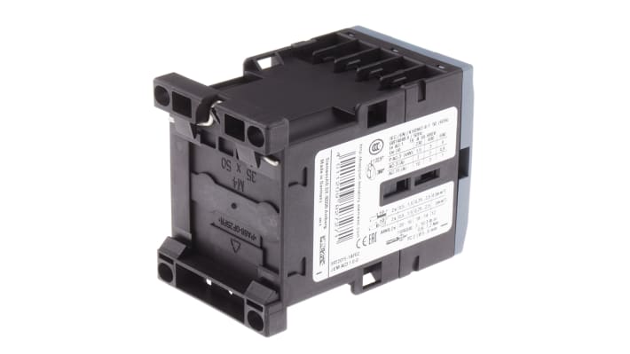 Contattore Siemens 3RT2015-1AF02, 3 poli, 7 A, 110 V c.a., dimensioni 45x57.5x73 mm, montaggio a vite.