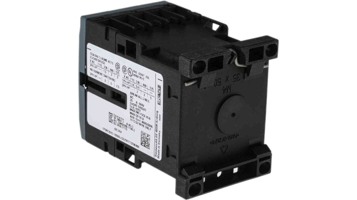 Contattore Siemens 3RT2015-1BB42, 3 poli, 7A, 3kW, 24V c.c. per motori e illuminazione industriale.