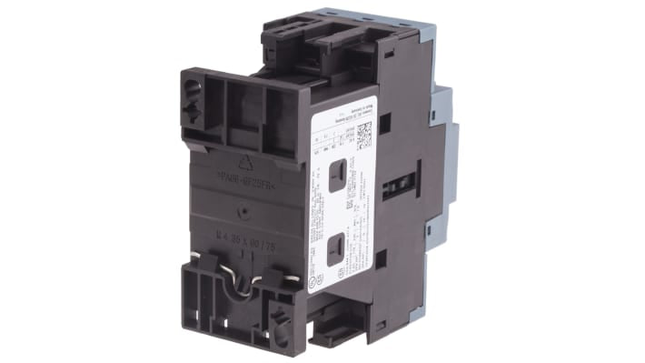 Contattore Siemens 3RT2024-2AP00, 3 poli, 12 A, bobina 230 V, dimensioni 45x102x97 mm, montaggio a morsetto.