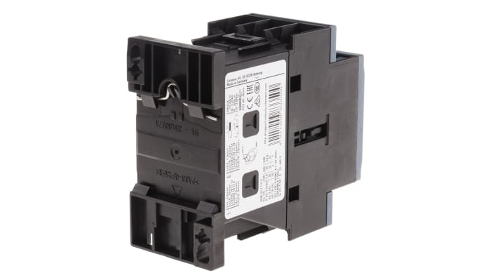 Contattore di potenza Siemens 3RT2027-1AB00, 3 poli 32A 15kW 24V CA per applicazioni industriali resistente agli agenti atmosferici
