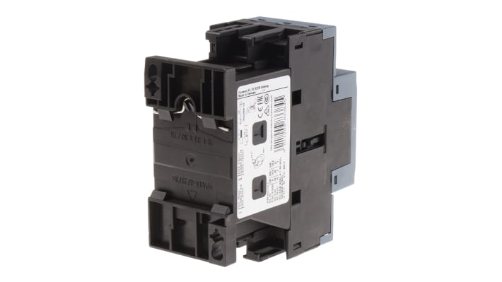 Contattore Siemens 3RT2028-2AB00, 3 poli, 38 A, 24 V c.a., dimensioni 102x45x97 mm, montaggio a vite/morsetto a molla.