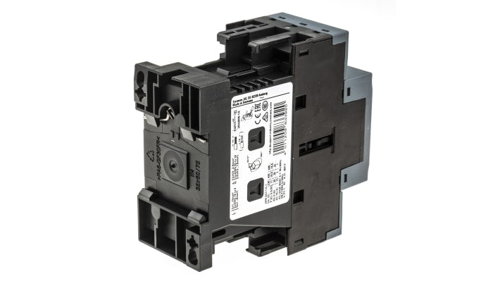 Contattore industriale elettronico Siemens 3RT2028-2BB40, 3 poli 3NO 38A 18,5kW 24V DC. Resistente agli agenti atmosferici, ideale per applicazioni globali.