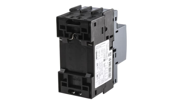 Interruttore automatico di protezione motore Siemens 3RV2011-1CA10 - Serie SIRIUS Innovation. Protezione 3 poli, montaggio su guida DIN. Resistenza alle sovratensioni 6 kV. Adatto per pompe di calore e unità di movimentazione dell'aria.