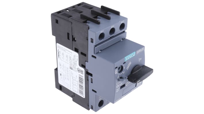 Interruttore automatico Siemens 3RV2011-1DA10, 3 poli, 3,2A - Serie Sirius Innovation 3RV2. Protezione per motori elettrici industriali. Adatto per montaggio su guida DIN.