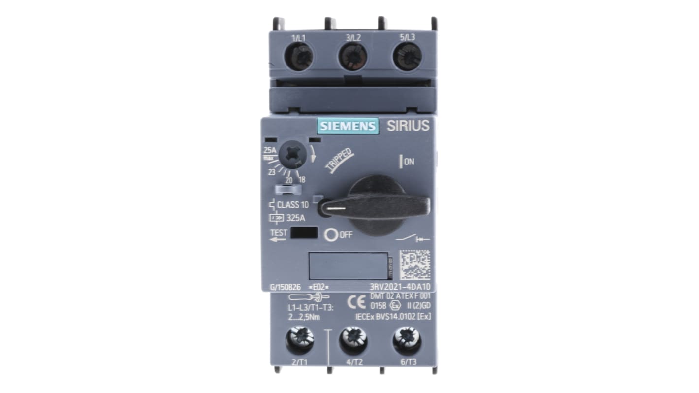 Interruttore automatico di protezione motore Siemens - 3RV2021-4DA10, 25 A, Serie SIRIUS. Protezione efficace per macchinari pesanti.