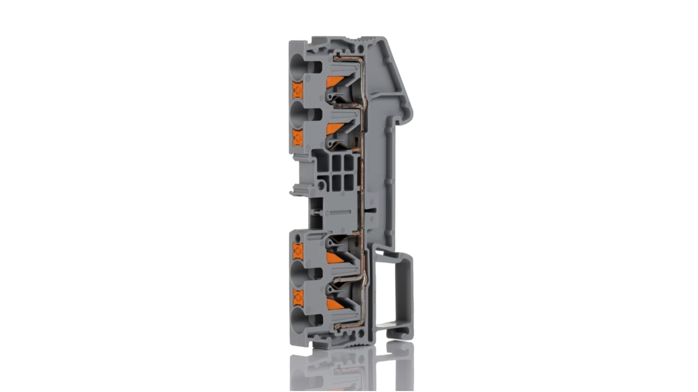 Morsettiera passante Phoenix Contact PT 4-QUATTRO 32A - 3211797: grigia, ideale per automazione e industria ferroviaria, protezione da sovratensioni fino a 8 kV. Compatibile con cavi da 0,2 a 6 mm².