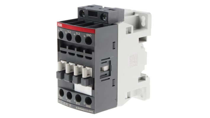 Contattore ABB 1SBL156001R2110 AF, 3 poli, 9 A, 5,5 kW, 60 V c.c., dimensioni 80x45x77 mm, conforme IEC 60947.
