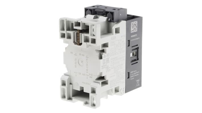 Contattore ABB 1SBL156001R2110 AF, 3 poli, 9 A, 5,5 kW, 60 V c.c., dimensioni 80x45x77 mm, conforme IEC 60947.