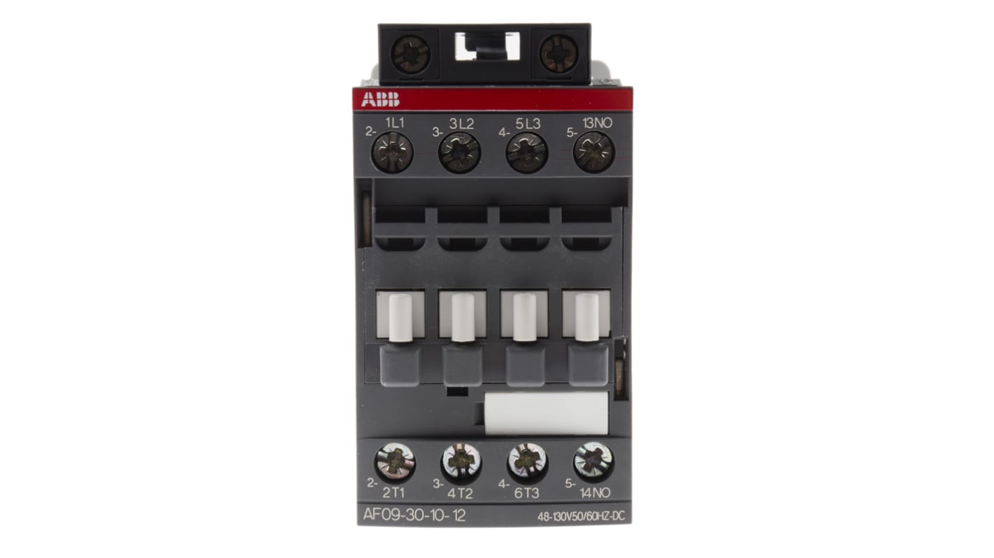 Contattore ABB 1SBL137001R1210 AF, 3 poli, 7 A, montaggio su guida DIN, dimensioni 86 x 45 x 77 mm, IP20.