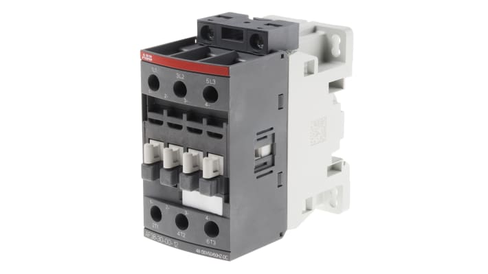 Contattore ABB 1SBL297001R1200 AF, 3 poli, 24 A, bobina 230 V, dimensioni 86x45x86 mm, conforme IEC.