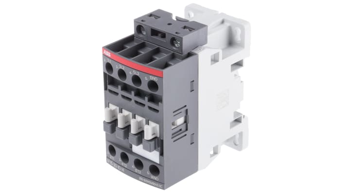 Contattore ABB 1SBL177001R1410 AF, 3 poli, 10.5 A, 7.5 kW, bobina 500 V dc, dimensioni 45x80x77 mm.