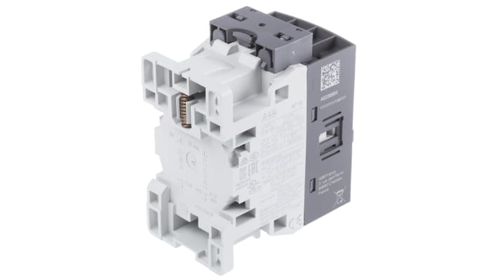 Contattore ABB 1SBL177001R1410 AF, 3 poli, 10.5 A, 7.5 kW, bobina 500 V dc, dimensioni 45x80x77 mm.
