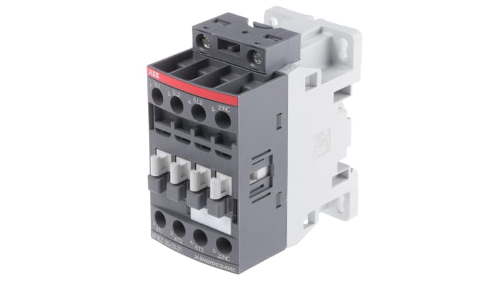 Contattore ABB 1SBL176001R2101 AF, 3 poli, 3 NA, 10,5 A, bobina 60 V c.c., dimensioni 45x80x77 mm.
