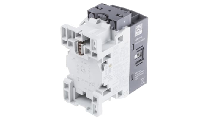 Contattore ABB 1SBL177001R1201 AF, 3 poli, 3 NA, 10,5 A, bobina 110 V c.c., dimensioni 45x80x77 mm.