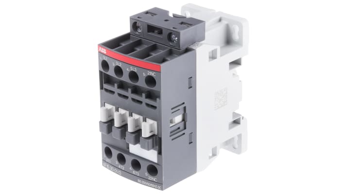 Contattore ABB 1SBL177001R1301 AF, 3 poli, 7,5 kW, montaggio su guida DIN, dimensioni 77x45x86 mm.
