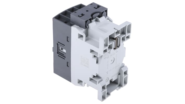 Contattore ABB 1SBL137201R1400 AF, 4 poli 4NO, 25 A, bobina 250-500 V, dimensioni 80x45x77 mm, protezione transitori.