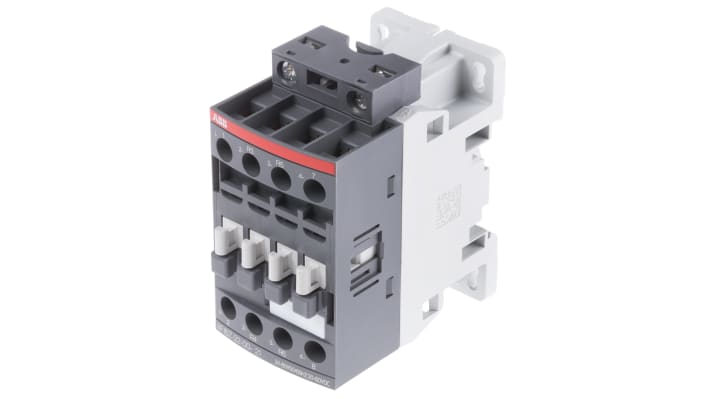 Contattore ABB 1SBL176501R2100 AF16Z-22-00-21, 4 poli, 30 A, 7,5 kW, 60 V c.c., dimensioni 80x45x77 mm, montaggio a vite.