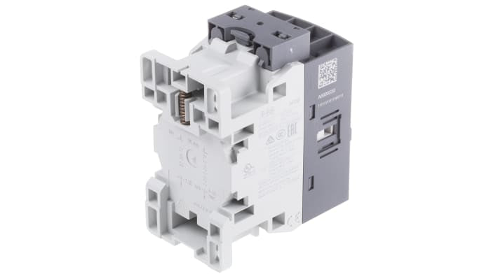 Contattore ABB 1SBL137501R1400, serie AF, 4 poli, 2 NO + 2 NC, 25 A, bobina 250-500 V, dimensioni 45x80x77 mm.