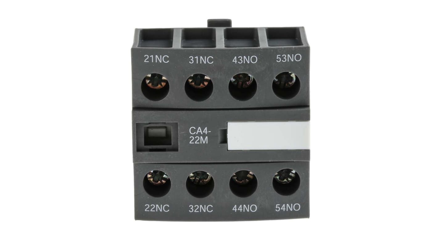 Contatto ausiliario ABB 1SBN010140R1122 CA4-22M, 4 contatti, 2NC + 2NO, montaggio frontale, IP20, 6 A, -40 a +70 °C.