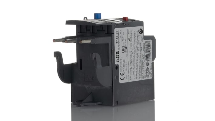 Relè di sovraccarico termico ABB 1SAZ721201R1049 TF42-20, 1 NO + 1 NC, 20 A, montaggio diretto, dimensioni 45x70,5x88,3 mm.